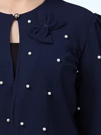 Stylish Blue Polyester Shrugs For Women-thumb2