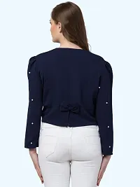 Stylish Blue Polyester Shrugs For Women-thumb1