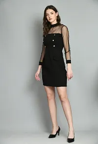 Stylish Black Polyester Solid Bodycon For Women-thumb2