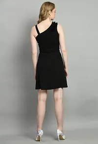 Stylish Black Polyester Solid A-line For Women-thumb1