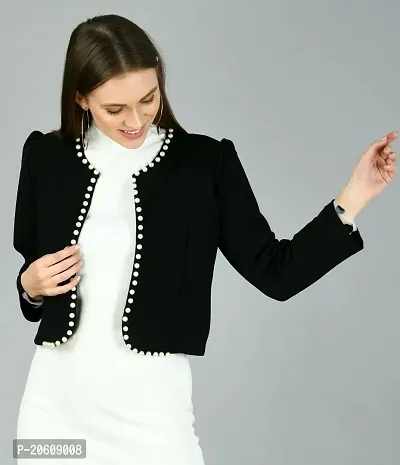 Stylish Black Polyester Shrugs For Women