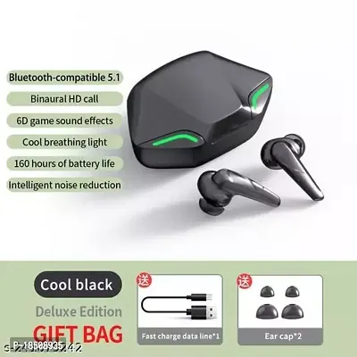 GAMING EARBUDS WITH ENC, Instant Pairing, Gaming MODE, AAC codec Bluetooth Headset (Black, True Wireless)-thumb3