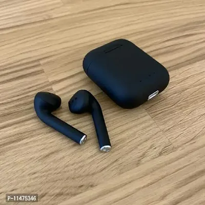 TWS I12 Twins Wireless Bluetooth Earbuds with Mic Portble Charging Case EL69 Bluetooth Headset  (Black, In the Ear)-thumb3