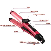 Hair Straightner for women Nhc-2009 Curler And Straightener For Hair Beauty -set Of 2 In 1 (pink)-thumb2