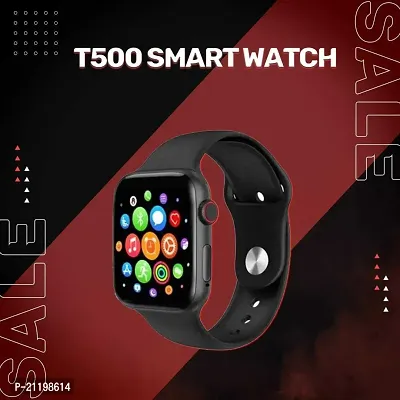 T500 Smart-Watch with Bluetooth Calling, Heart Rate Monitor, Step Count Smartwatch  (Black Strap, Free Size)-thumb0