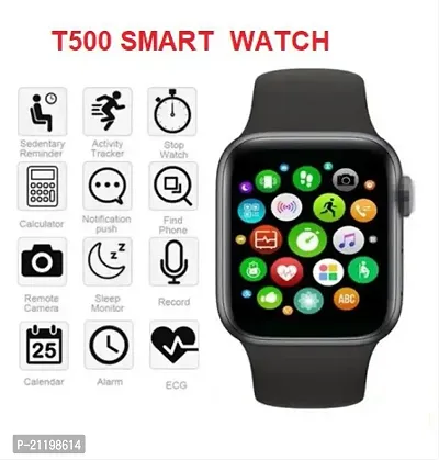 T500 Smart-Watch with Bluetooth Calling, Heart Rate Monitor, Step Count Smartwatch  (Black Strap, Free Size)-thumb5