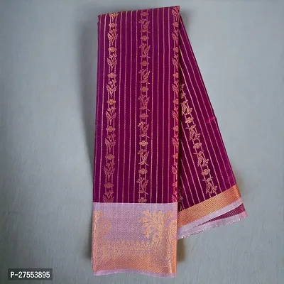 Stylish Art Silk Purple Woven Design Saree with Blouse piece For Women