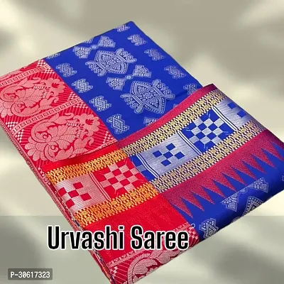 Elegant Blue Cotton Saree with Blouse piece For Women