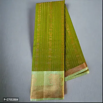 Stylish Art Silk Green Woven Design Saree with Blouse piece For Women