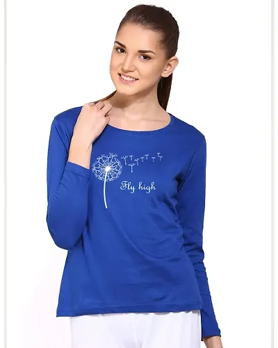 Elegant Blend Full Sleeve Tshirt For Women