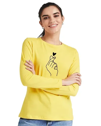 Elegant Blend Full Sleeve Tshirt For Women