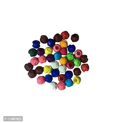 Bright Home Decor? Glitter 11mm Plastic Rose Loose Beads (100)-thumb0