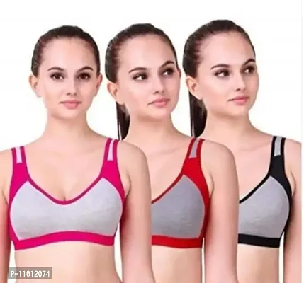 Shifa Beauty Sport Bra Pack of ( 3 ) Multicolor (32)-thumb0