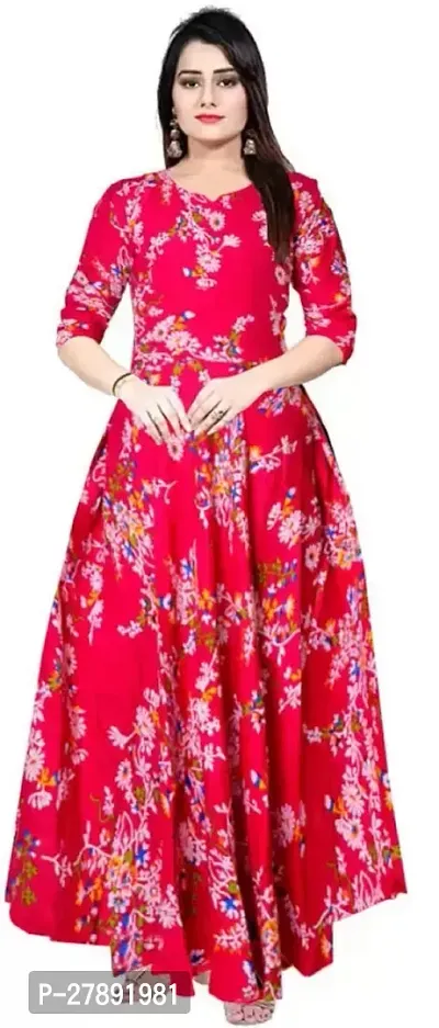 Classic Rayon Printed Gown for Women-thumb0