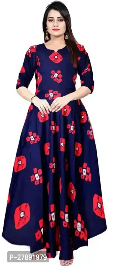 Classic Rayon Printed Gown for Women-thumb0