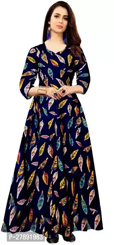 Classic Rayon Printed Gown for Women-thumb0