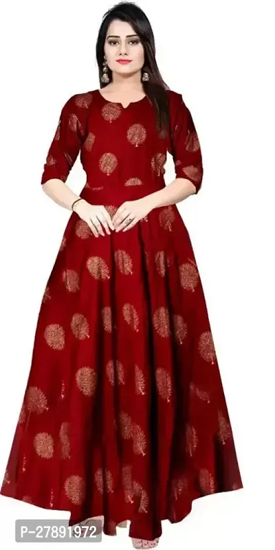 Classic Rayon Printed Gown for Women