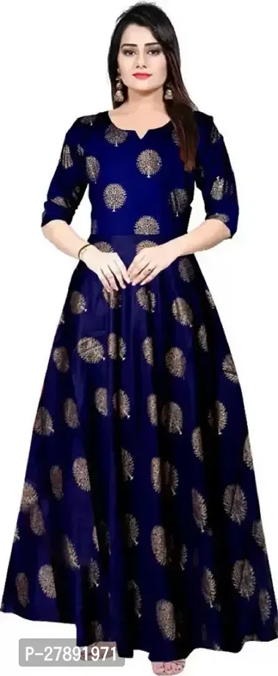 Classic Rayon Printed Gown for Women-thumb0