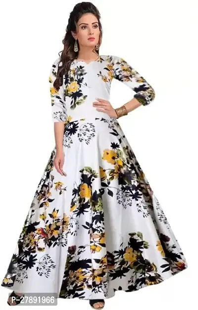 Classic Rayon Printed Gown for Women-thumb0