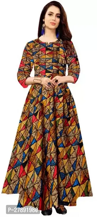 Classic Rayon Printed Gown for Women-thumb0