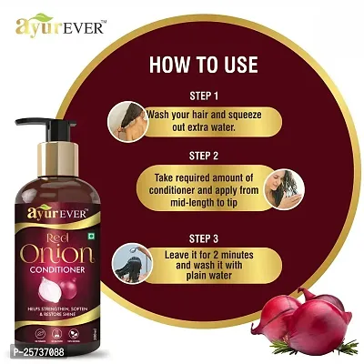 AYUREVER Red Onion Black Seed Oil - 200 ml with Onion Conditioner - 300 ml Combo Pack (Blackseed200+Conditioner)-thumb4
