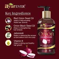 AYUREVER Red Onion Black Seed Oil - 200 ml with Onion Conditioner - 300 ml Combo Pack (Blackseed200+Conditioner)-thumb2