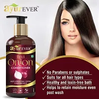 AYUREVER Red Onion Black Seed Oil - 200 ml with Onion Conditioner - 300 ml Combo Pack (Blackseed200+Conditioner)-thumb1