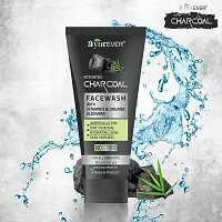 AyurEver Activated Charcoal Face Wash With Vitamin E  Organic Aloevera For Anti-Pollution | Dirt Removal | Hydrating Skin | Skin Fairness | Suitable for All Skin Type | Face Wash (100ml) Pack of 2-thumb1