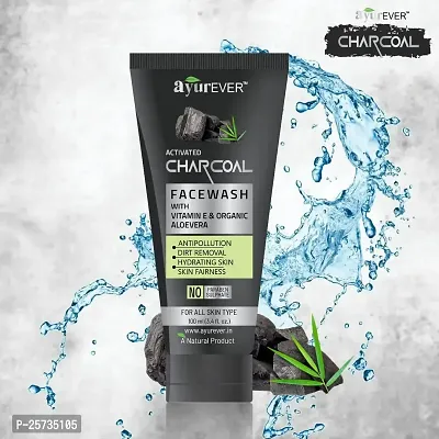 AyurEver Activated Charcoal Face Wash With Vitamin E  Organic Aloevera (100ml)-thumb2