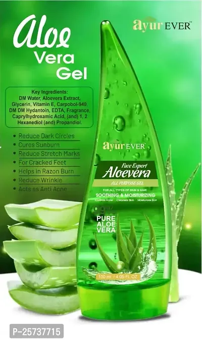 AYUREVER 99% Pure Aloe Vera Gel - Skin and Hair - No Parabens, Silicones, Mineral Oil, Color, Synthetic Fragrance-thumb3