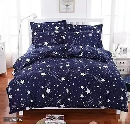 Stylish Fancy Comfortable Polycotton Printed Double King 1 Bedsheet + 2 Pillowcovers-thumb0