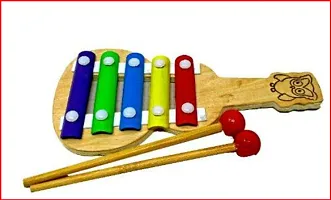 Guitar Xylophone, Musical Toy for Kids with Child Safe Mallets, Best Educational Development Musical Kid Toy as Best Holiday/Birthday Gift for Your Mini Musicians, 5 Knocks Xylophone-thumb1