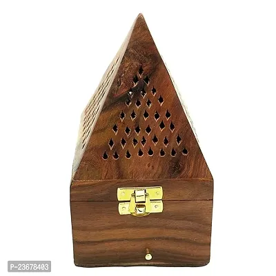 Wish Online Wooden Incense Holder | Dhoopbatti Holder | Incense Burner Lobandan | Temple Decoration | Incense Stick Stand-thumb2