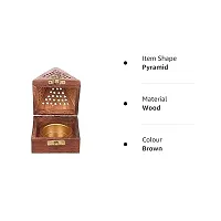 Wish Online Handmade Wooden Incense Sticks Holder Wooden Pyramid Incense Box Fragrance Stand Holder Agarbati Dhoop Loban Burner Box-thumb1