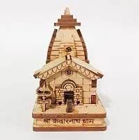 Wish Online Kedarnath Temple 3D Miniature Kedarnath Mandir Shree Kedarnath Dham, Lord ShivJi Car Deshboard,Home, Office, Decorative Wooden Showpiece - Brown, White-thumb2