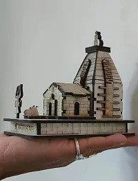 Wish Online Wooden Hand Carved 3D Kedarnath Temple, Big Size, Brown Kedarnath ji Temple Decorative Showpiece-thumb1