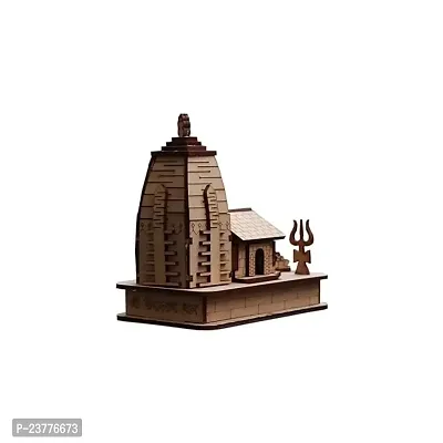 Wish Online Wooden Hand Carved 3D Kedarnath Temple, Big Size, Brown Kedarnath ji Temple Decorative Showpiece-thumb3