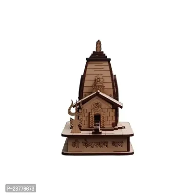 Wish Online Wooden Hand Carved 3D Kedarnath Temple, Big Size, Brown Kedarnath ji Temple Decorative Showpiece-thumb4