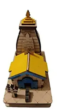 Wish Online Handcrafted Wooden Shri Kedarnath Dham Colored Temple Mandir-thumb1