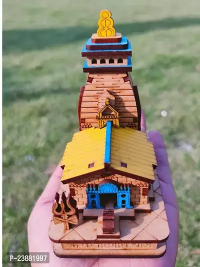 Kedarnath Dham Colored Temple Mandir || Miniature Hand Crafted Wooden Temple.-thumb0