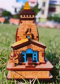 Kedarnath Dham Colored Temple Mandir || Miniature Hand Crafted Wooden Temple.-thumb1