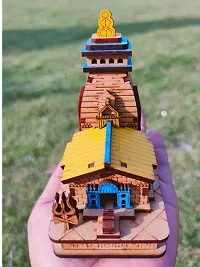 Colored Miniature Kedarnath ji Temple The Place of Light in Small Wood | Hand Crafted Wooden Temple for Gifting, Temple.-thumb1