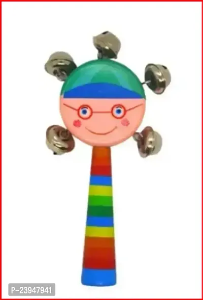 Baby Rattle Toy - Hand Crafted Rattle Set for Kids - Musical Toy for Newly Born ( Face Rattle ) Color May Very