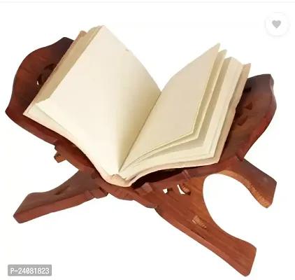 Book Stand Wooden Sheesham Wooden Polished Folding Holy Book Stand, Rehal Reading Book Rest with Intricate Hand Carving 12-Inch-thumb3