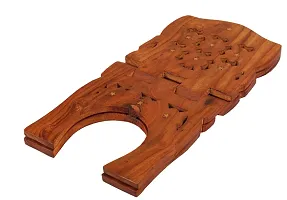 Wood Holy Book Stand Hand-Carved Wooden 12-Inch For  Quran Ramayan Bible Gita Guru Granth Sahib Temple Mandir Gifting-thumb1