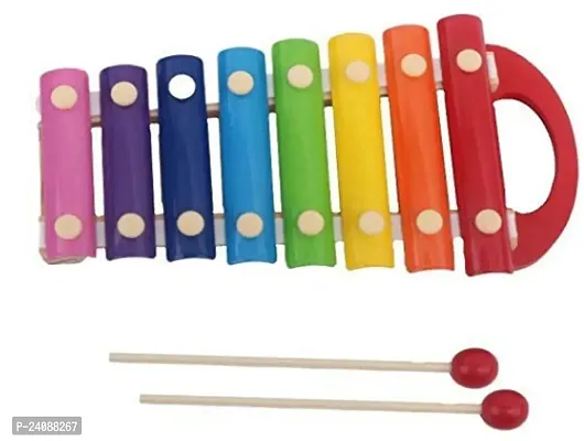 Wooden Xylophone Toy with 8 Knocks Child Safe Mallets for Educational  Preschool Learning Music Enlightenment ( multi Color ) 1 Xylophone, 2 Sticks
