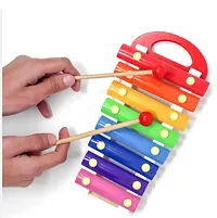 Wooden Xylophone Toy with 8 Knocks Child Safe Mallets for Educational  Preschool Learning Music Enlightenment ( multi Color ) 1 Xylophone, 2 Sticks-thumb2