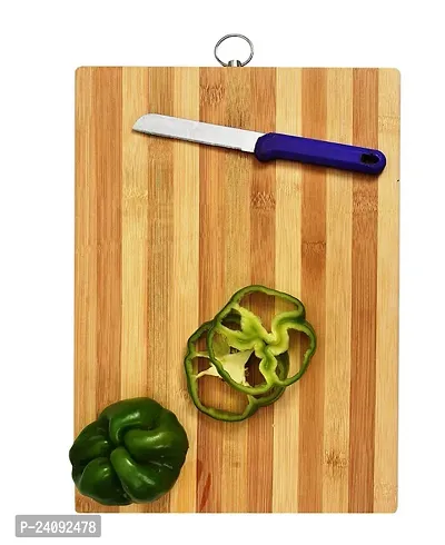 Wooden Cutting Board for Slicing  Kitchen Chopping Board with Steel Hook for Hanging Fruits | Vegetables | ( Pack Of 1 )-thumb2