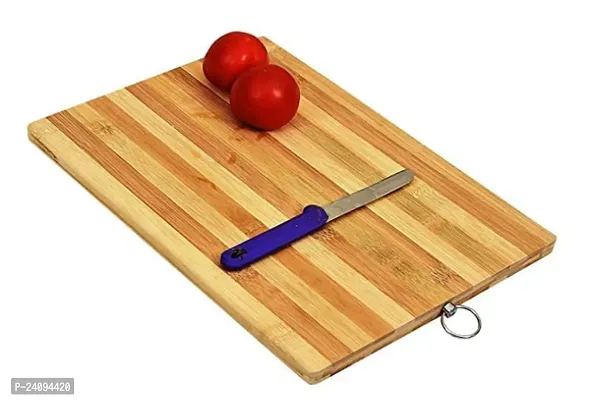 Wooden Bamboo Kitchen Chopping Cutting Board for Vegetables | Fruit |  Cheese and Mets with Handle-thumb0