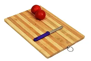 Chopping Board for Kitchen Wooden Cutting Board for Slicing  Kitchen Chopping Board with Steel Hook For Hanging Fruits | Vegetables  | Meat (Brown)-thumb1